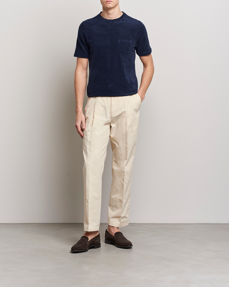 Herr | T-Shirts | Gran Sasso | Cotton Terry Tee Navy