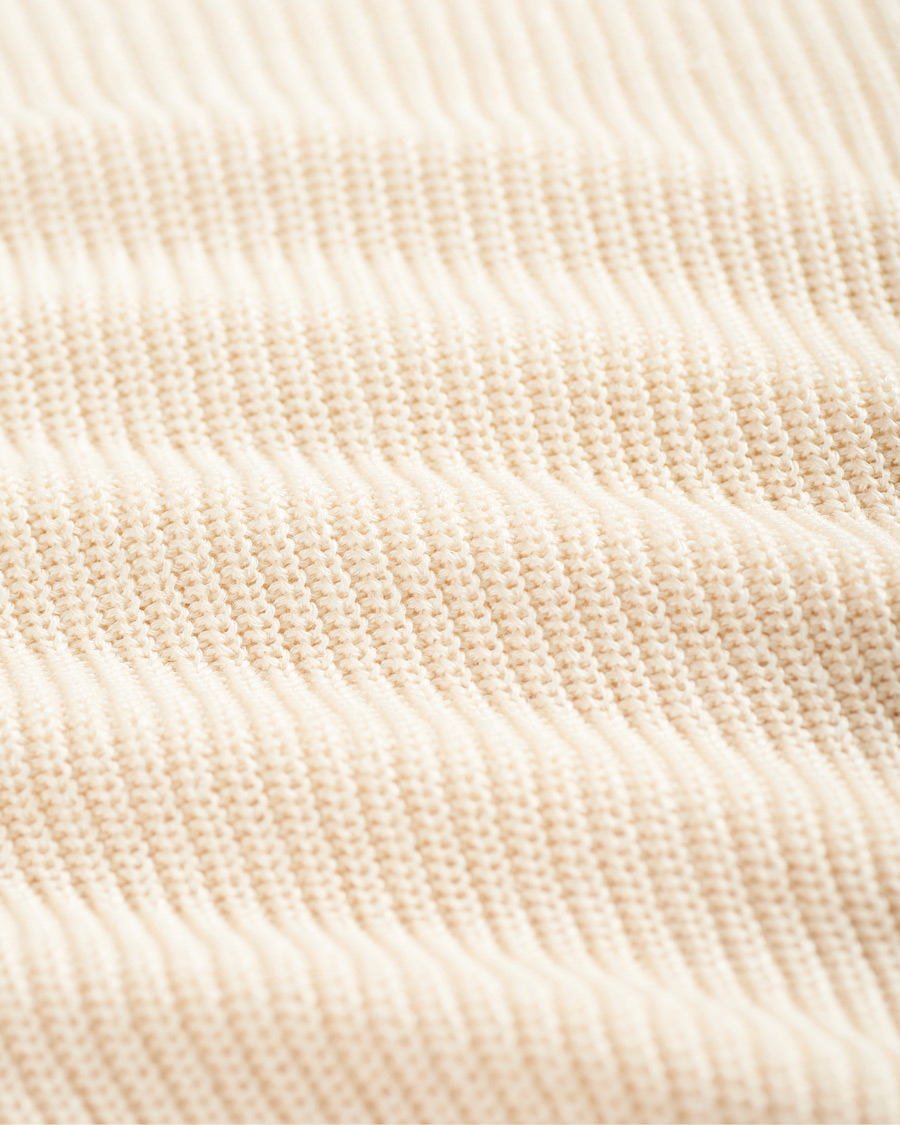 Herr | Tröjor | Gran Sasso | Linen/Cotton Cricket V-Neck Sweater White
