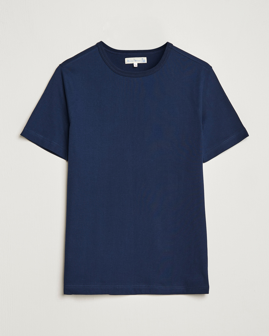 Herr | T-Shirts | Merz b. Schwanen | 1950s Classic Loopwheeled T-shirt Ink Blue