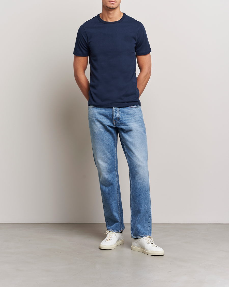 Herr | T-Shirts | Merz b. Schwanen | 1950s Classic Loopwheeled T-shirt Ink Blue