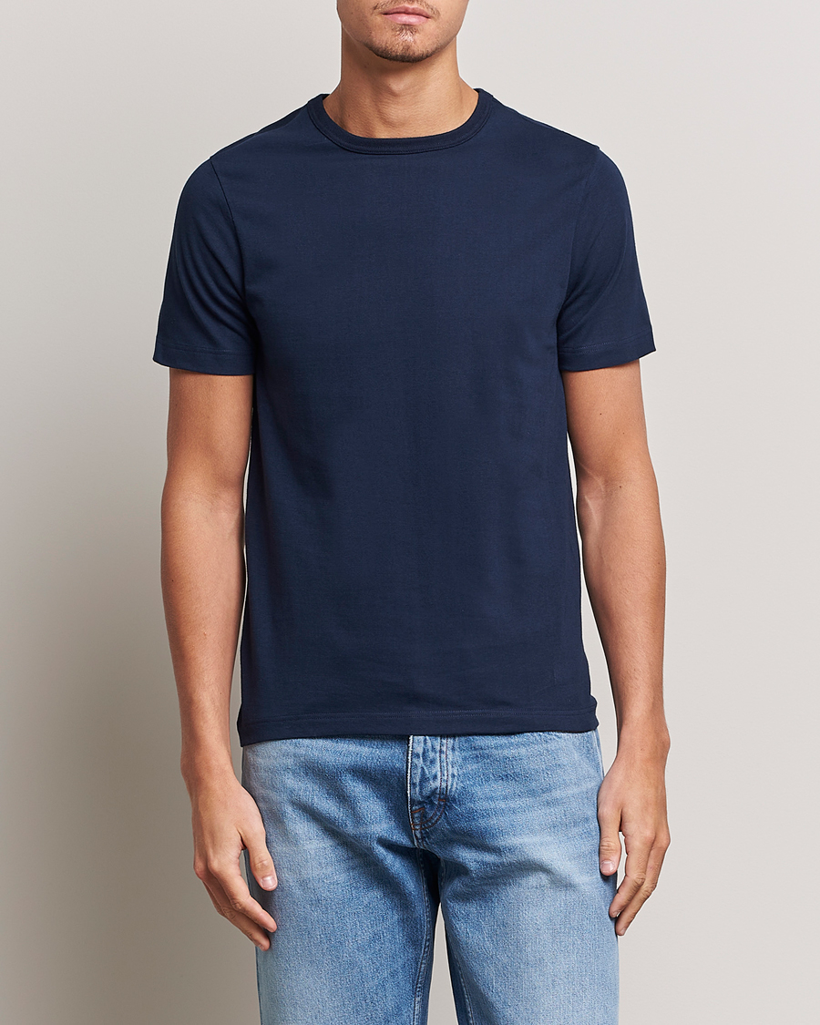 Herr | T-Shirts | Merz b. Schwanen | 1950s Classic Loopwheeled T-shirt Ink Blue