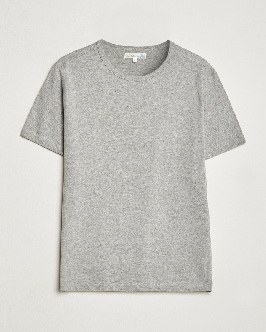 Herr | T-Shirts | Merz b. Schwanen | 1950s Classic Loopwheeled T-Shirt Grey Melange