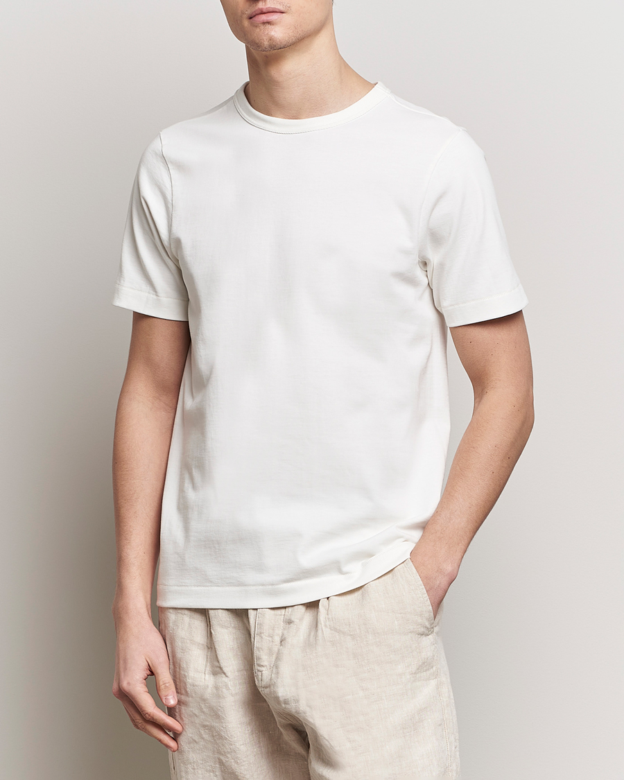 Herr | Kortärmade t-shirts | Merz b. Schwanen | Relaxed Loopwheeled Sturdy T-Shirt White
