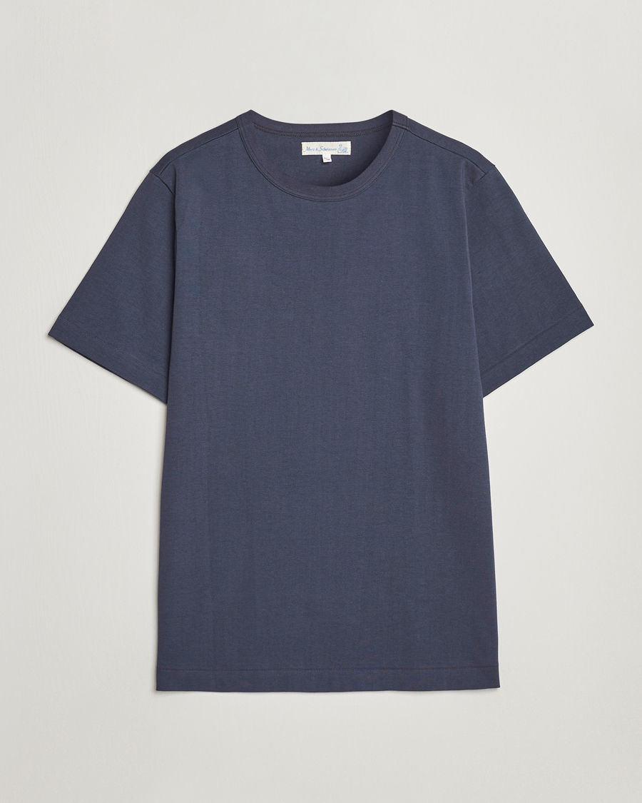 Herr | T-Shirts | Merz b. Schwanen | Relaxed Loopwheeled Sturdy Tee Navy