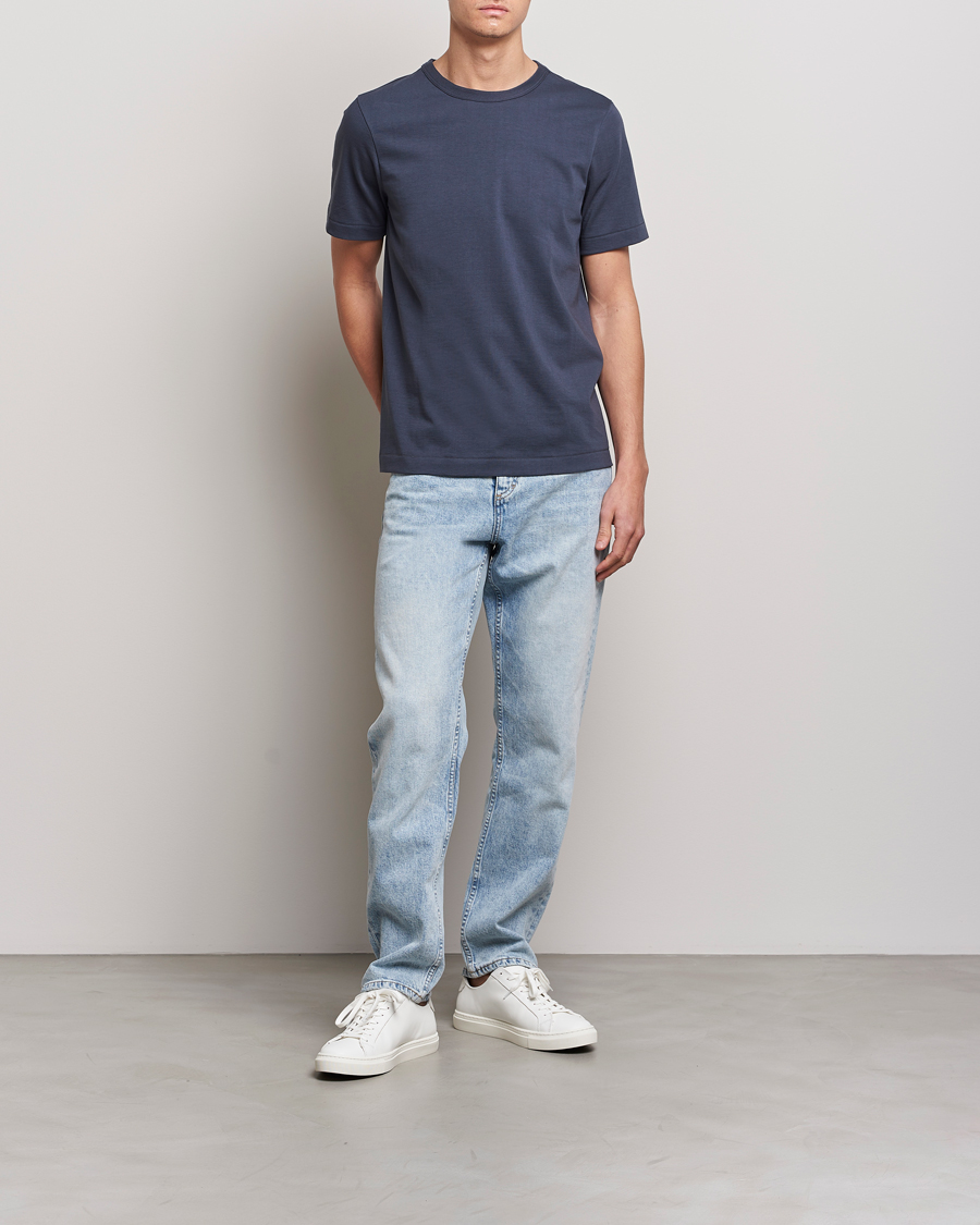 Herr | T-Shirts | Merz b. Schwanen | Relaxed Loopwheeled Sturdy Tee Navy