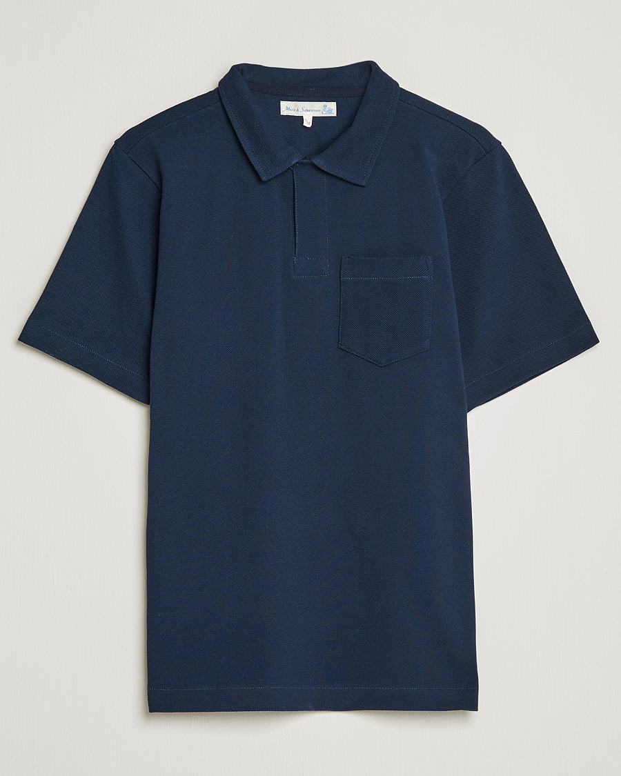 Herr | Pikéer | Merz b. Schwanen | Organic Cotton Washed Polo Ink Blue