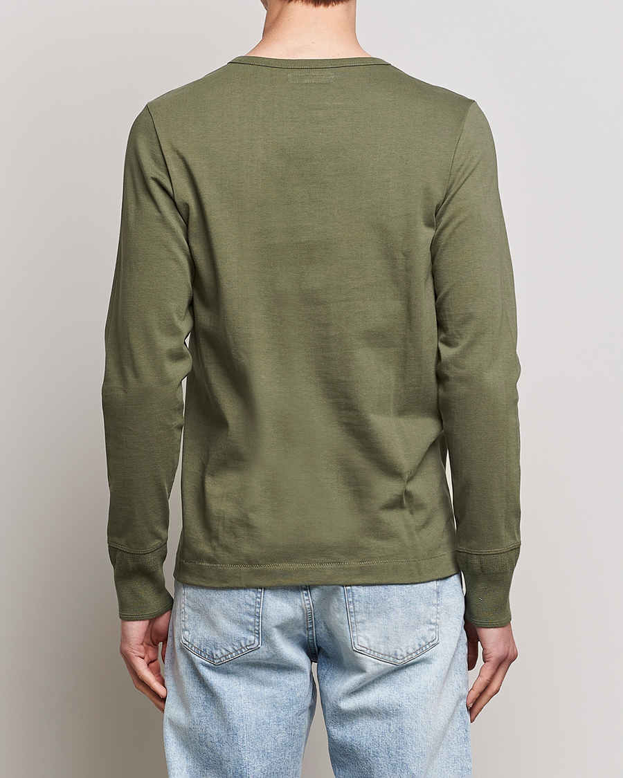 Herr | T-Shirts | Merz b. Schwanen | Classic Organic Cotton Henley Sweater Army