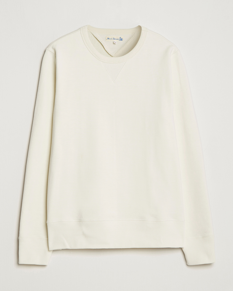 Herr | Tröjor | Merz b. Schwanen | Organic Cotton Crew Neck Sweat Oat