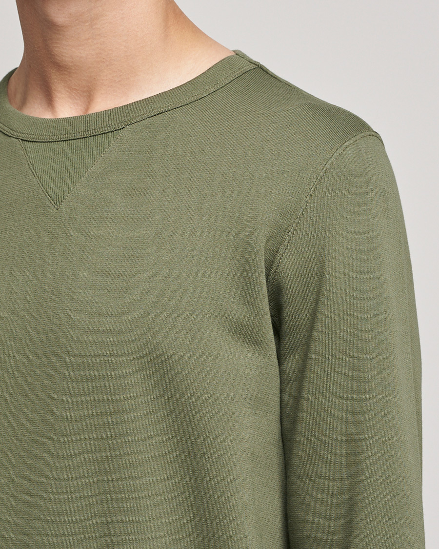 Herr | Tröjor | Merz b. Schwanen | Organic Cotton Crew Neck Sweat Army