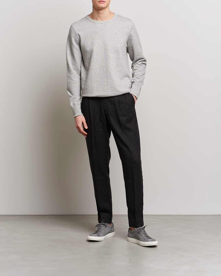 Herr | Tröjor | Merz b. Schwanen | Organic Cotton Crew Neck Sweat Grey Mel