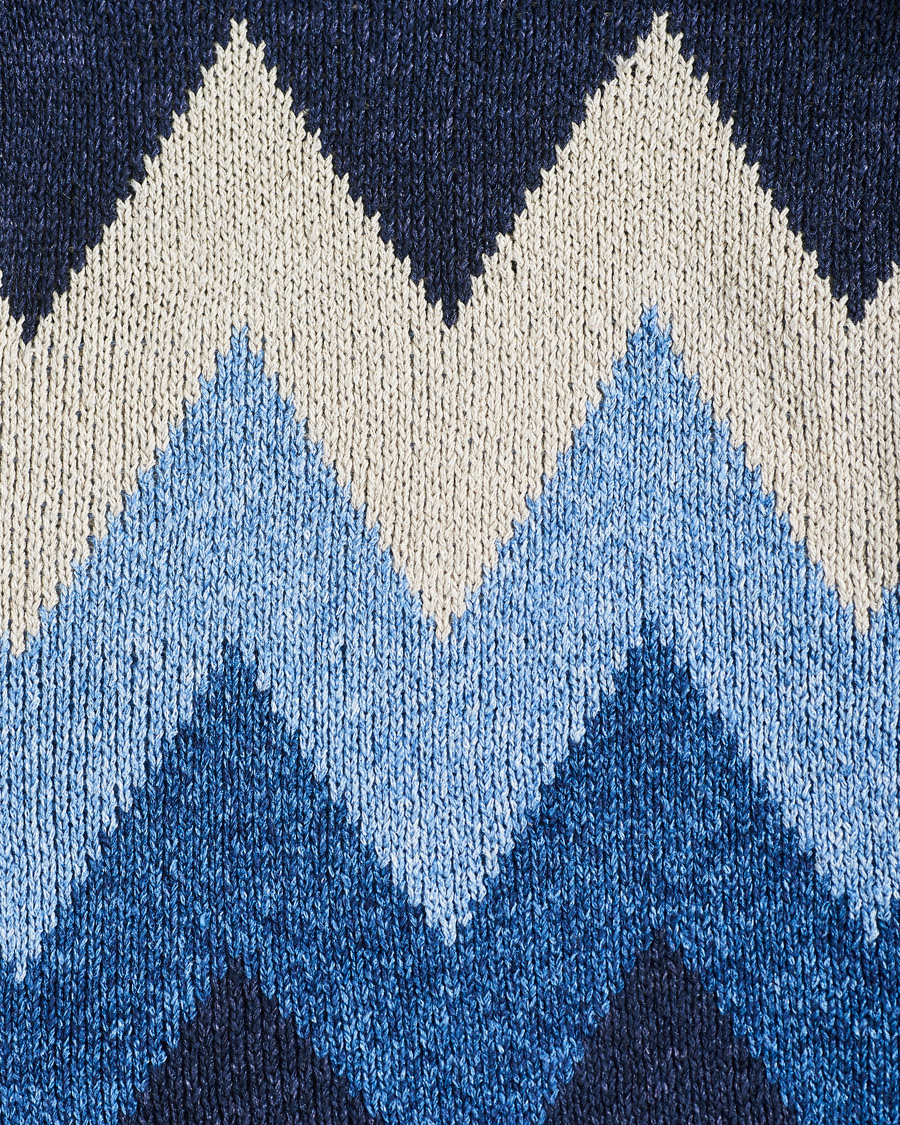 Herr | Tröjor | BEAMS PLUS | Jacquard Cardigan Indigo Blue