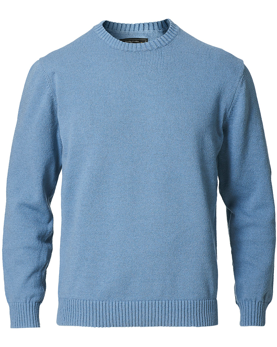 Herr | Tröjor | BEAMS PLUS | Lily Yarn Crew Neck Sax Blue