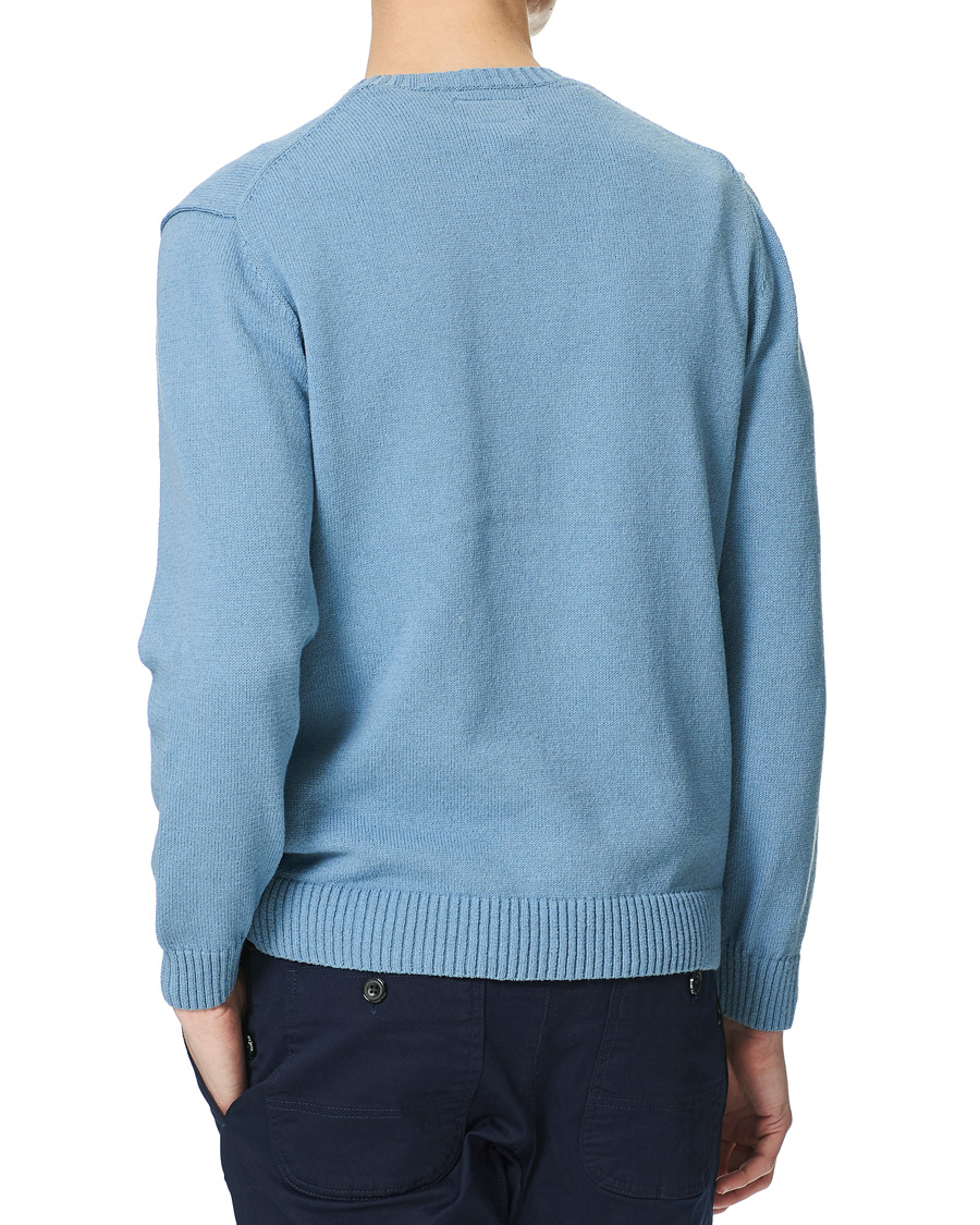 Herr | Tröjor | BEAMS PLUS | Lily Yarn Crew Neck Sax Blue