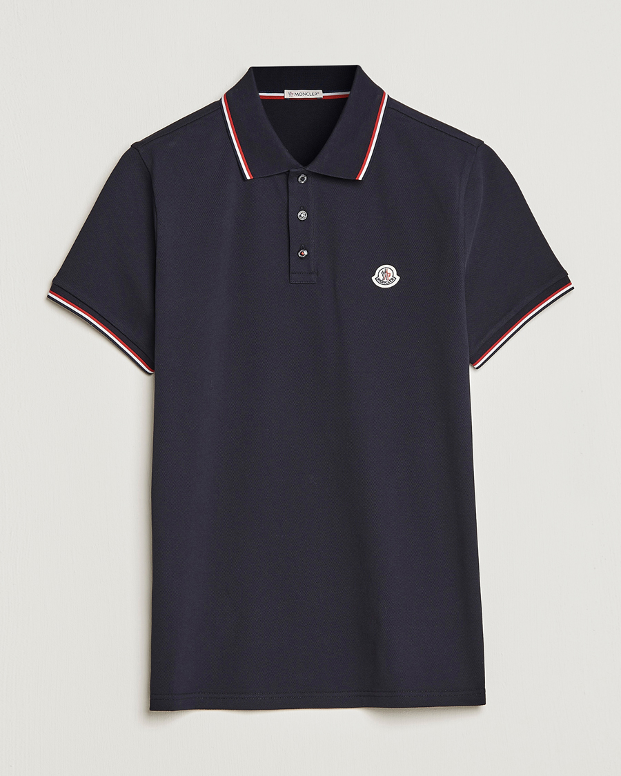 Herr | Pikéer | Moncler | Contrast Rib Polo Navy