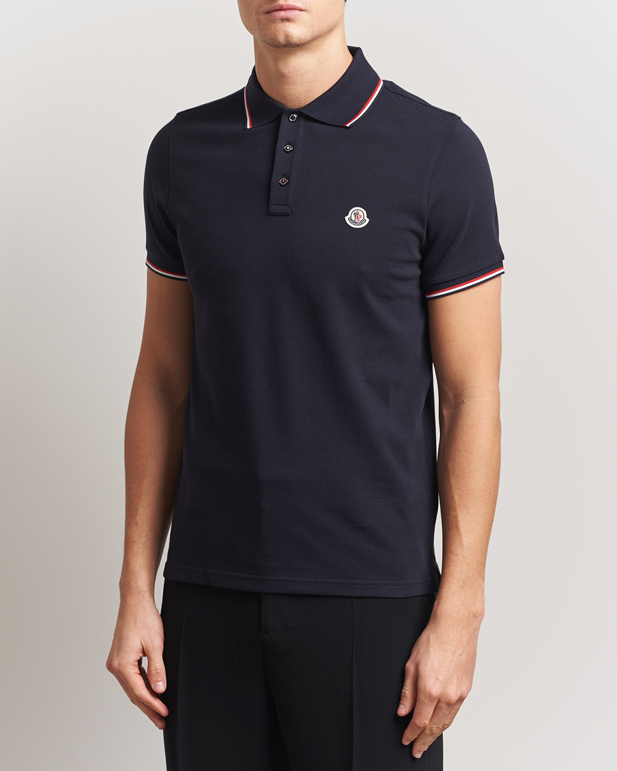 Herr | Pikéer | Moncler | Contrast Rib Polo Navy