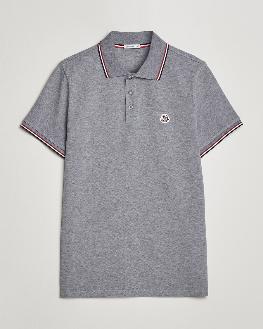 Herr | Pikéer | Moncler | Contrast Rib Polo Heather Grey