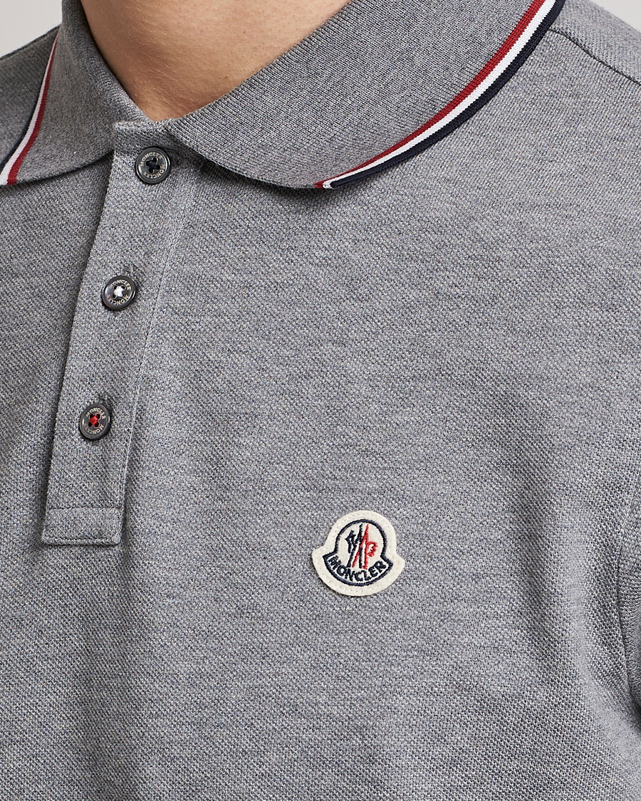 Herr | Pikéer | Moncler | Contrast Rib Polo Heather Grey