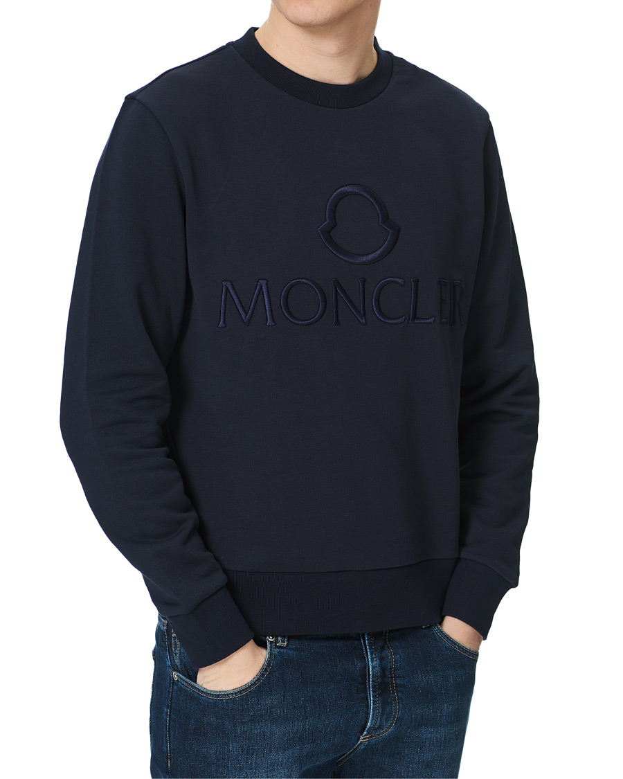 Herr | Tröjor | Moncler | Embroidered Logo Sweatshirt Navy
