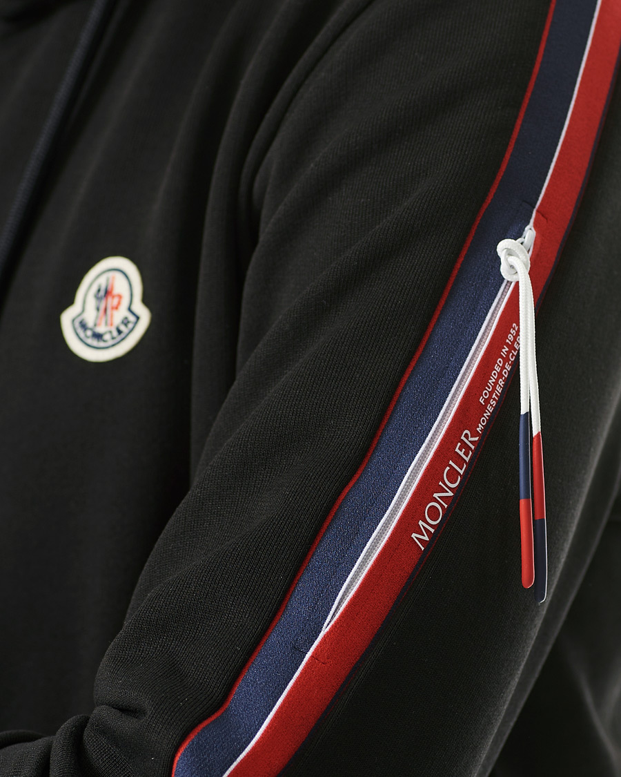 Herr | Tröjor | Moncler | Tape Logo Zip Hoodie Black