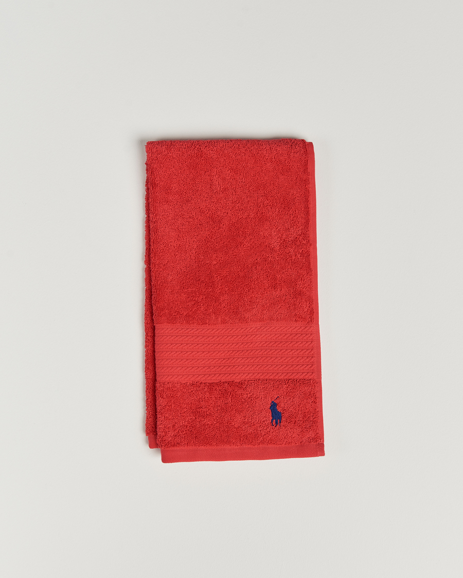 Herr | Ralph Lauren Home Polo Player Guest Towel 40x75 Red Rose | Ralph Lauren Home | Polo Player Guest Towel 40x75 Red Rose