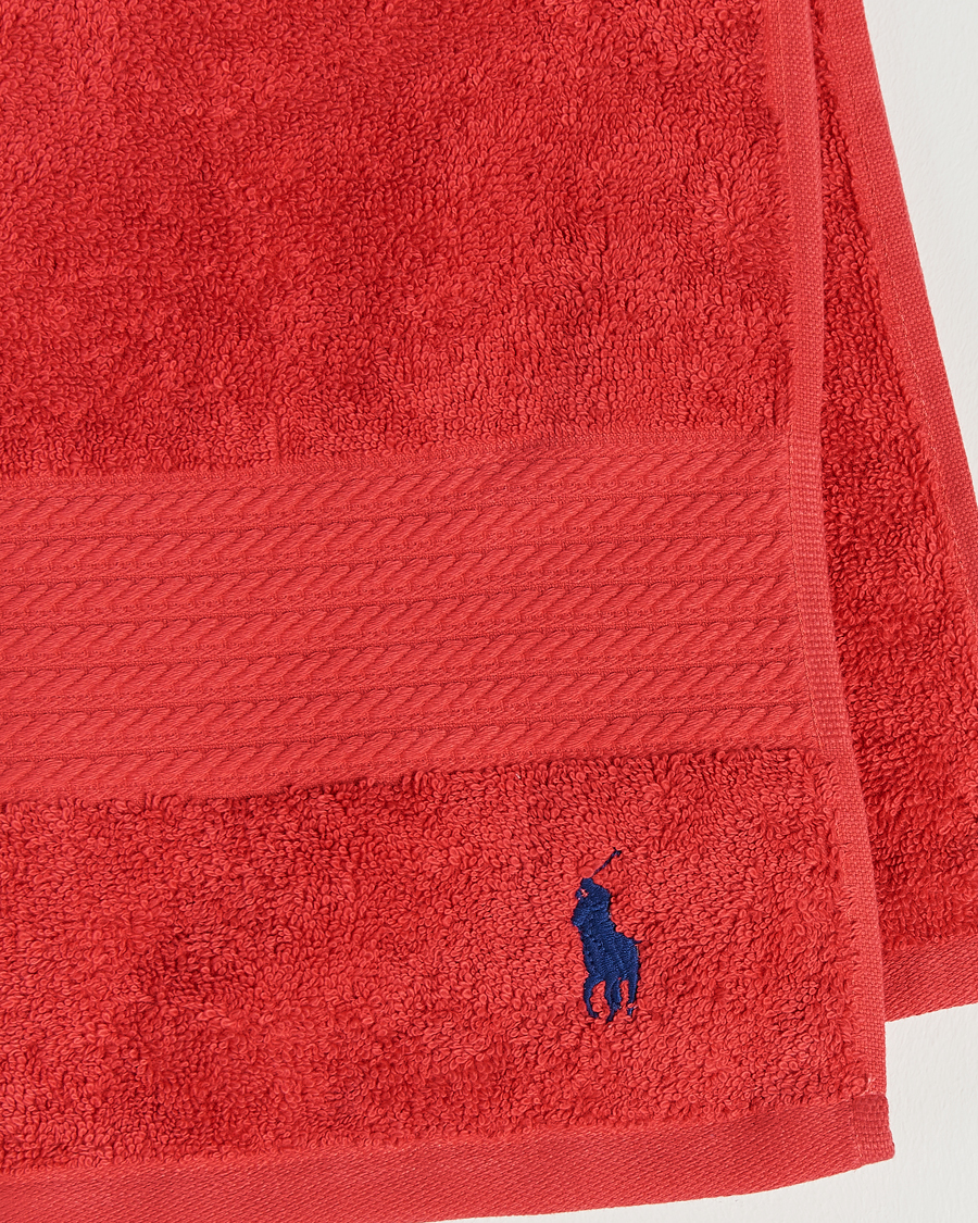 Herr | Ralph Lauren Home Polo Player Guest Towel 40x75 Red Rose | Ralph Lauren Home | Polo Player Guest Towel 40x75 Red Rose