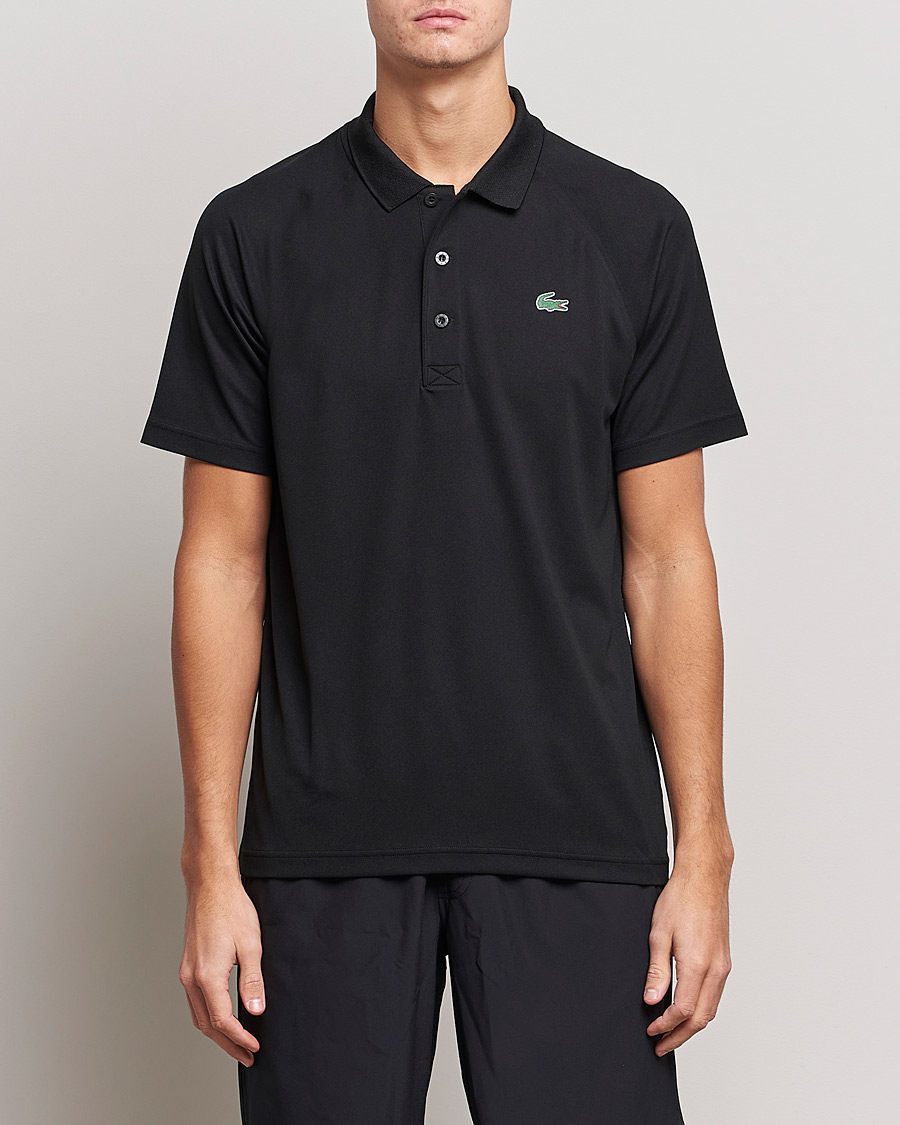 Herr | Lacoste Sport | Lacoste Sport | Performance Ribbed Collar Polo Black