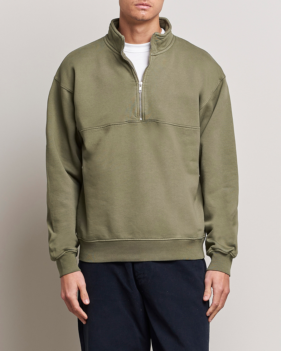 Herr | Tröjor | Colorful Standard | Classic Organic Half-Zip Dusty Olive