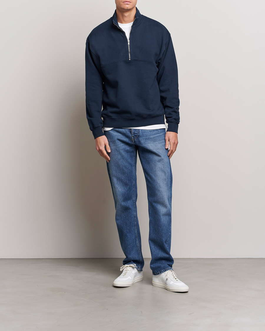 Herr | Tröjor | Colorful Standard | Classic Organic Half-Zip Navy Blue