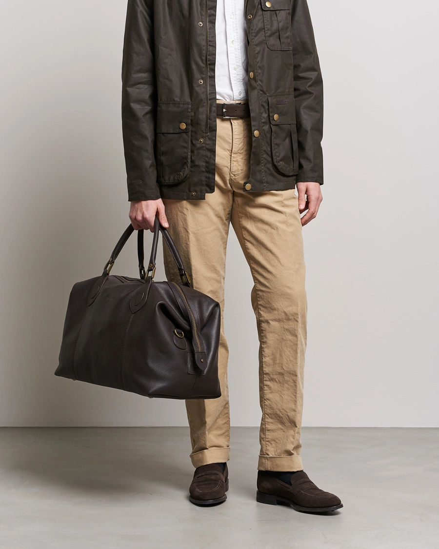 Herr | Accessoarer | Barbour Lifestyle | Leather Medium Travel Explorer Dark Brown