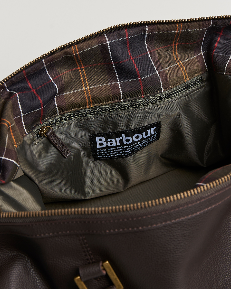 Herr | Väskor | Barbour Lifestyle | Leather Medium Travel Explorer Dark Brown