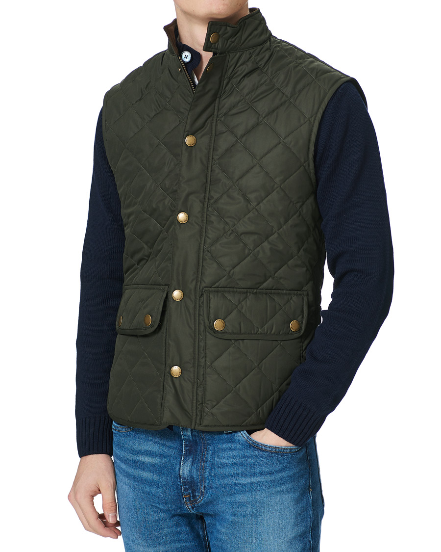 Herr | Dunvästar | Barbour Lifestyle | Lowerdale Quilted Gilet Navy L Sage Green