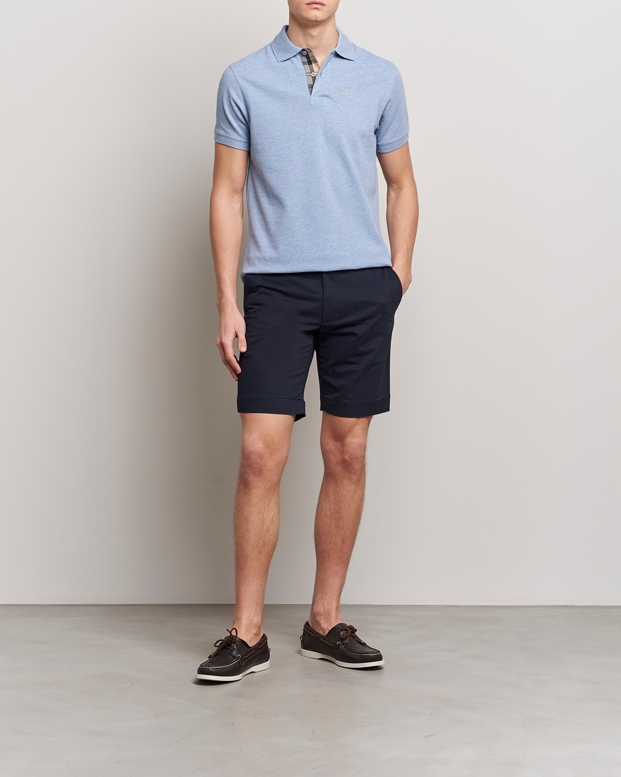 Herr | Pikéer | Barbour Lifestyle | Tartan Pique Polo Sky Marl