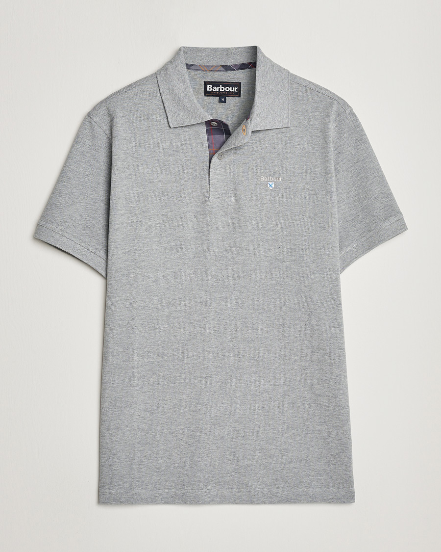 Herr | Pikéer | Barbour Lifestyle | Tartan Pique Polo Grey Marl