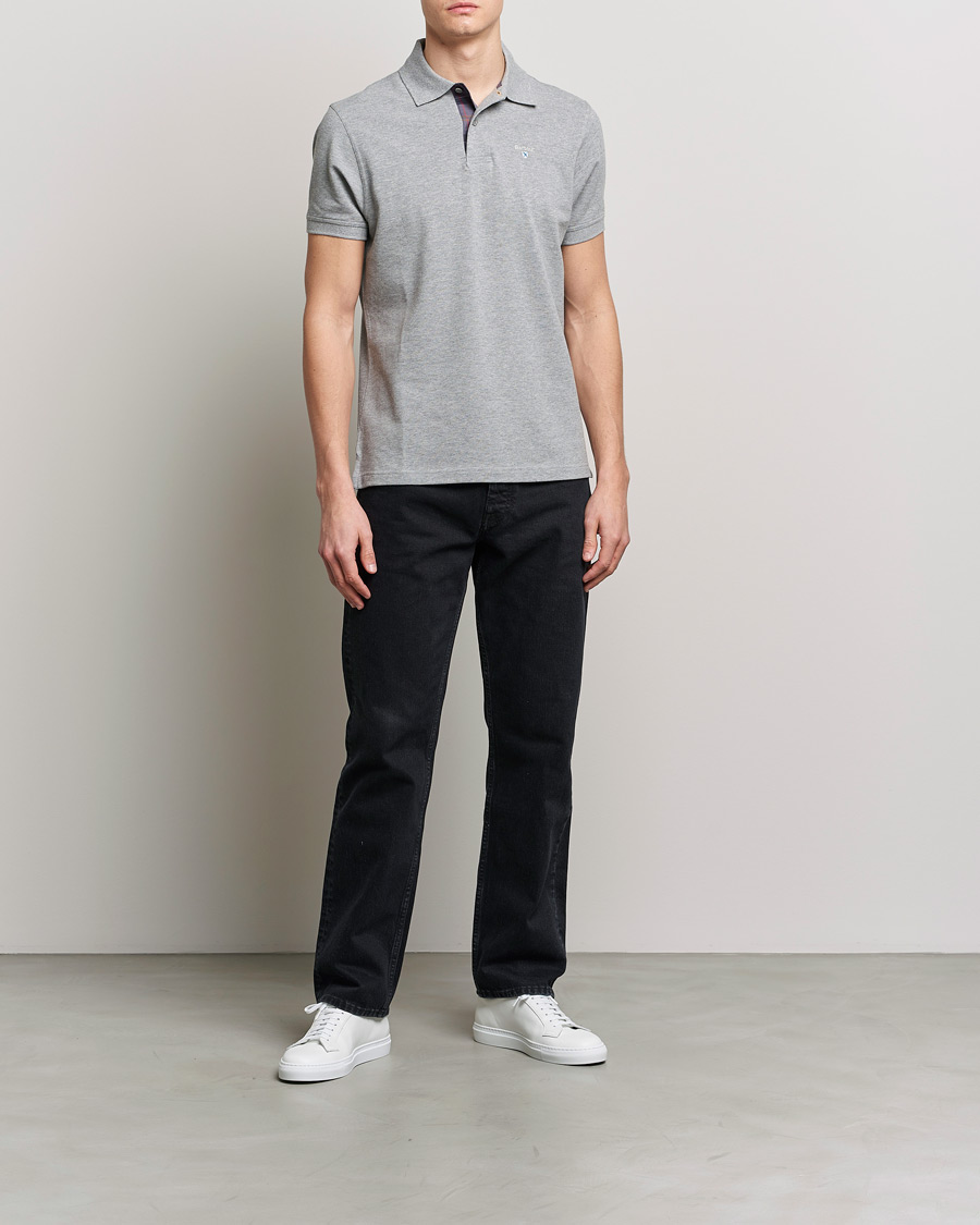 Herr | Pikéer | Barbour Lifestyle | Tartan Pique Polo Grey Marl