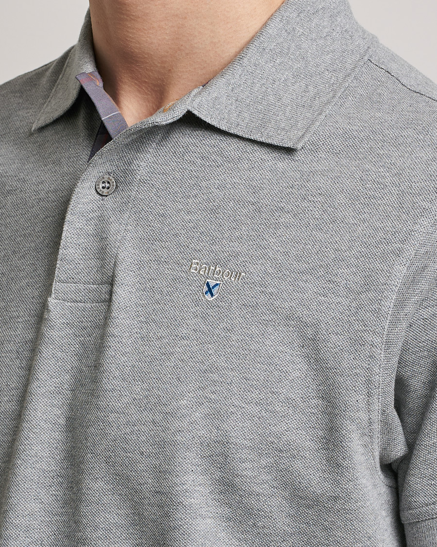 Herr | Pikéer | Barbour Lifestyle | Tartan Pique Polo Grey Marl