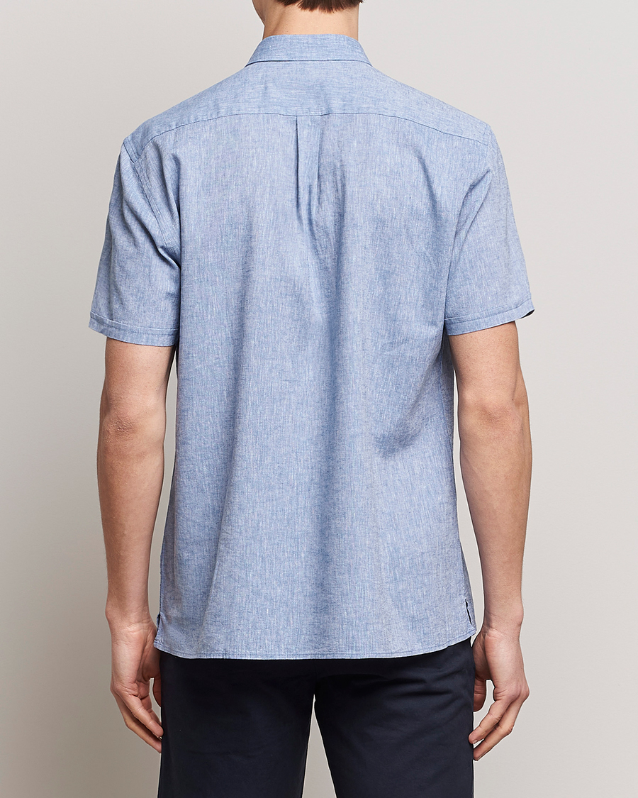 Herr | Skjortor | Barbour Lifestyle | Nelson Short Sleeve Linen/Cotton Shirt Blue