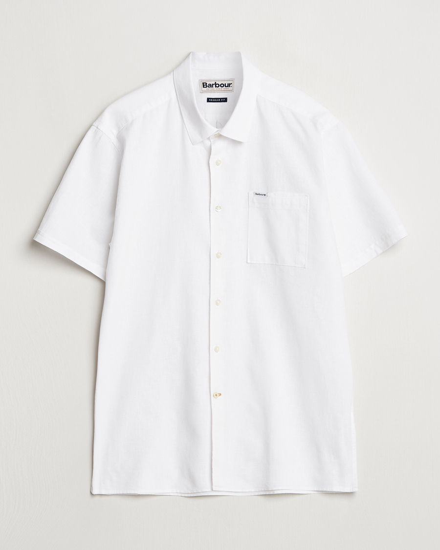 Herr | Skjortor | Barbour Lifestyle | Nelson Short Sleeve Linen/Cotton Shirt White