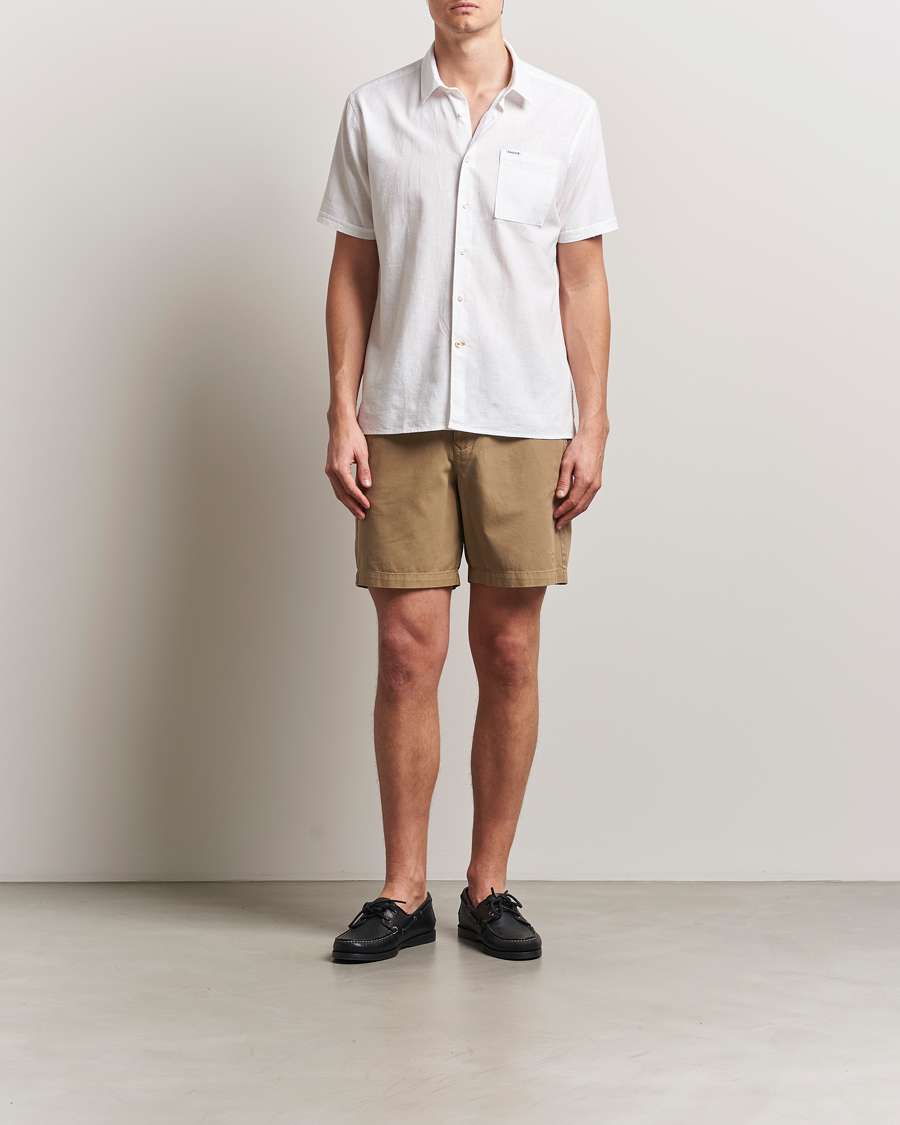 Herr | Skjortor | Barbour Lifestyle | Nelson Short Sleeve Linen/Cotton Shirt White