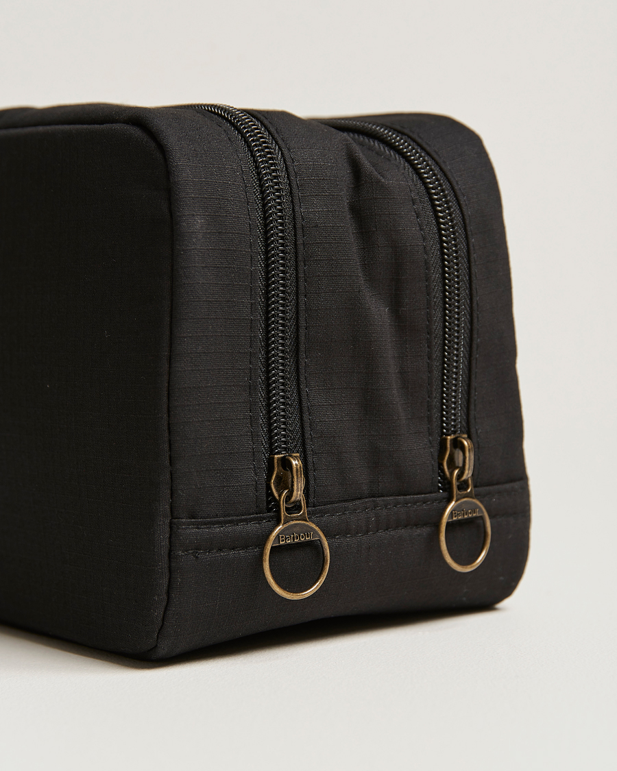 Herr | Barbour Lifestyle Double Zip Washbag Black | Barbour Lifestyle | Double Zip Washbag Black