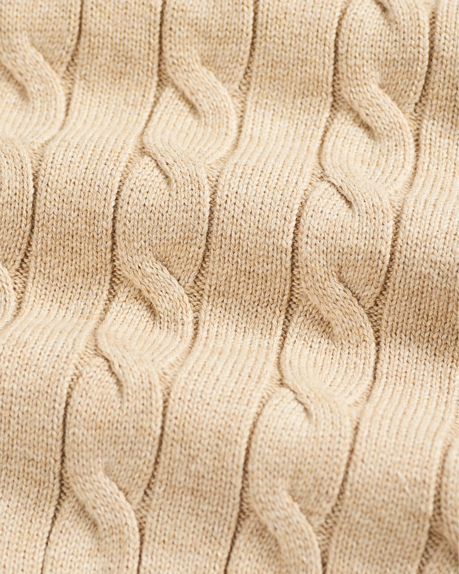 Herr | Tröjor | GANT | Cotton Cable Crew Neck Pullover Sand Melange