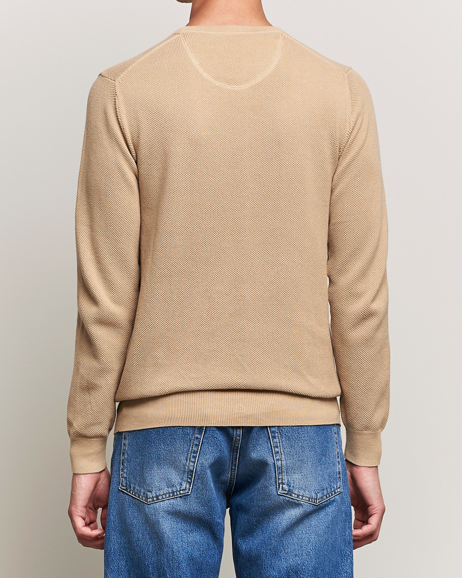 Herr | Tröjor | GANT | Cotton Pique Crew Neck Pullover Dark Khaki