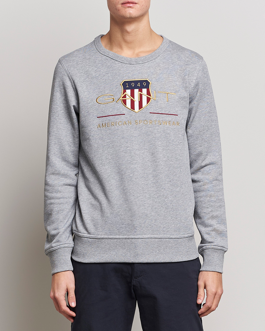 Herr |  | GANT | Archive Shield Crew Neck Sweatershirt Grey Melange