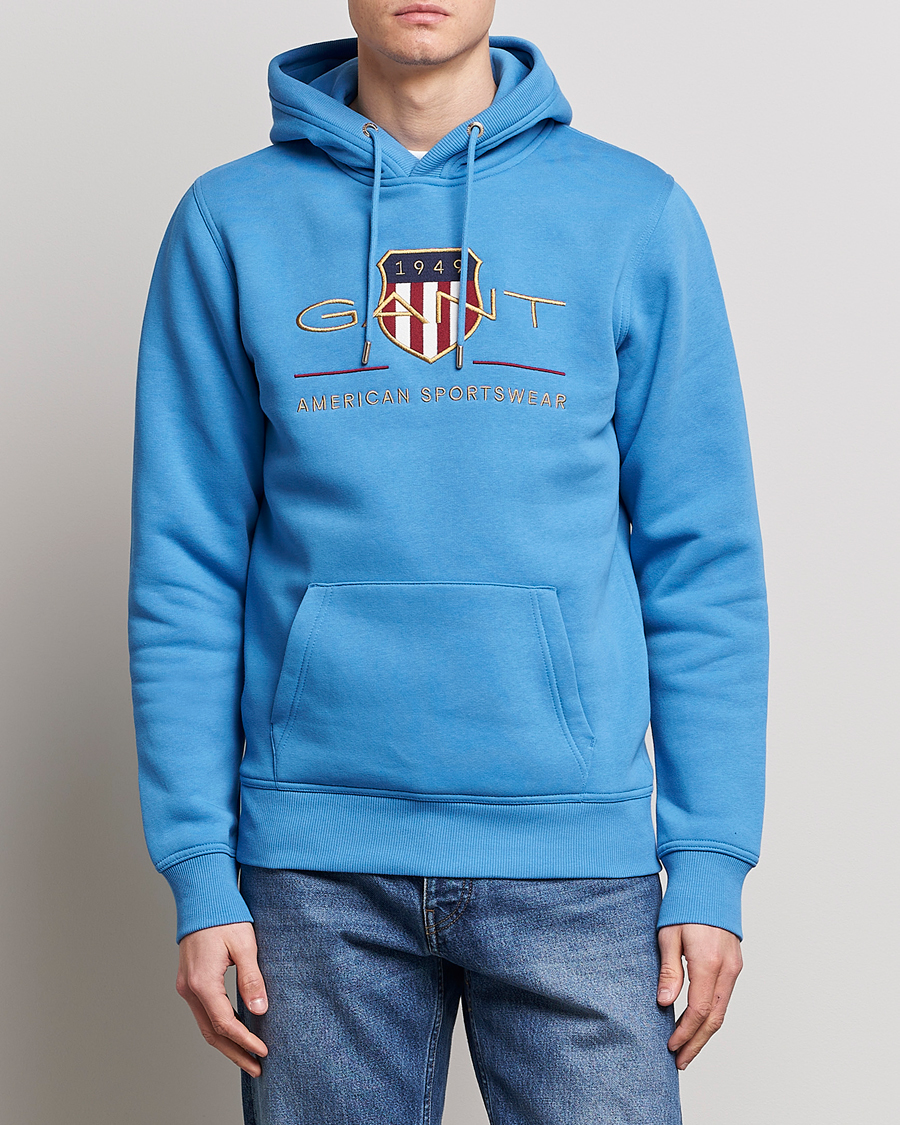 Herr | Tröjor | GANT | Archive Shield Hoodie Day Blue