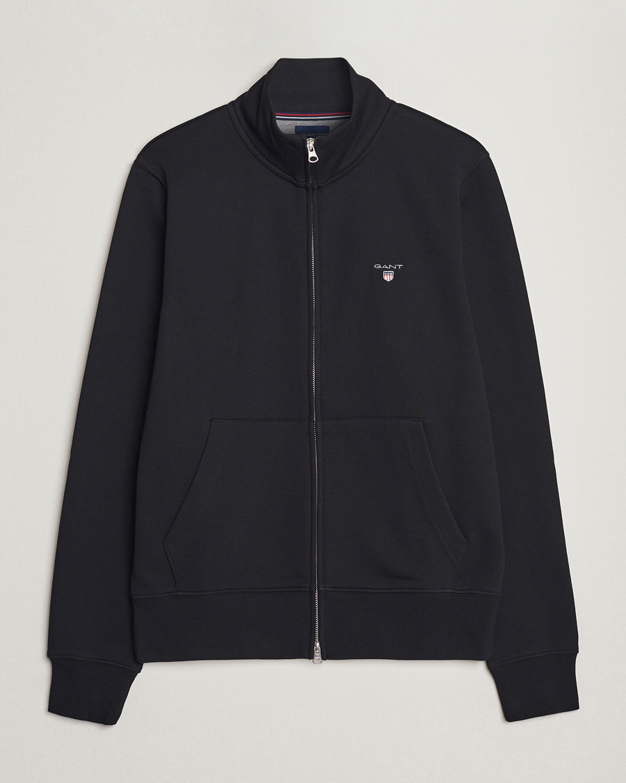 Herr | Tröjor | GANT | Original Shield Logo Full-Zip Sweater Black