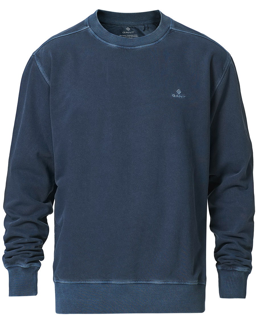 Herr | Tröjor | GANT | Sunbleached Crew Neck Sweatshirts Evening Blue