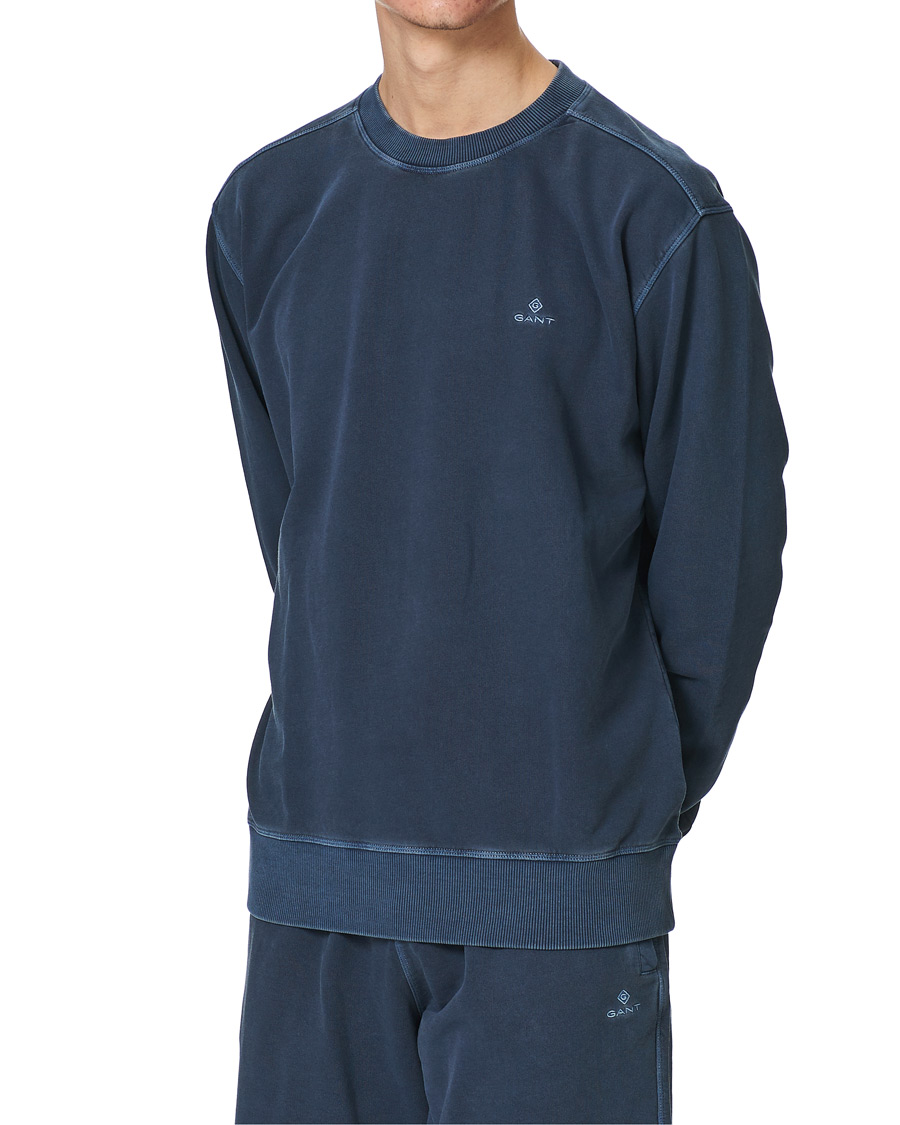 Herr | Tröjor | GANT | Sunbleached Crew Neck Sweatshirts Evening Blue