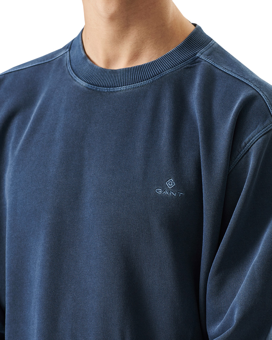 Herr | Tröjor | GANT | Sunbleached Crew Neck Sweatshirts Evening Blue