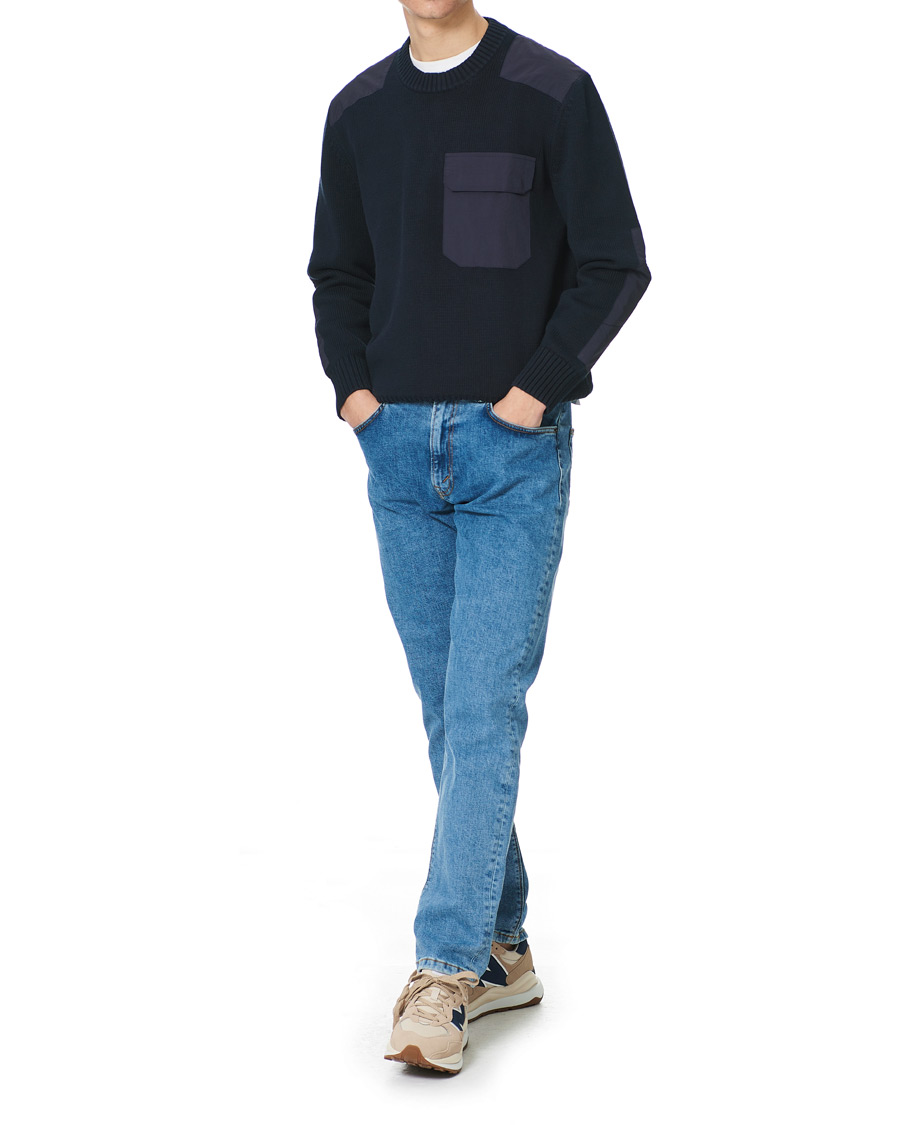 Herr | Tröjor | GANT | Rough Weather Crew Neck Sweater Evening Blue