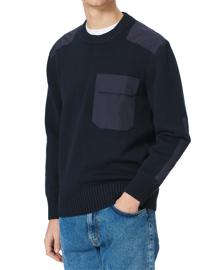Herr | Tröjor | GANT | Rough Weather Crew Neck Sweater Evening Blue