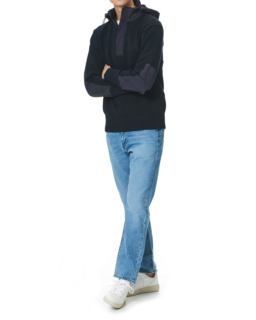 Herr | Tröjor | GANT | Rough Weather Half-Zip Sweater Evening Blue
